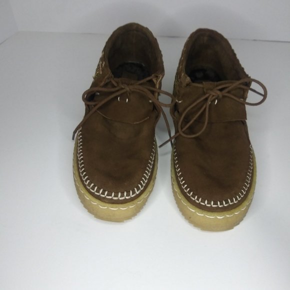 LaidBackLondon Tie-up Chukka Moccasin Handmade Beaded Ankle Boot EU 37 US 6 - Picture 2 of 6